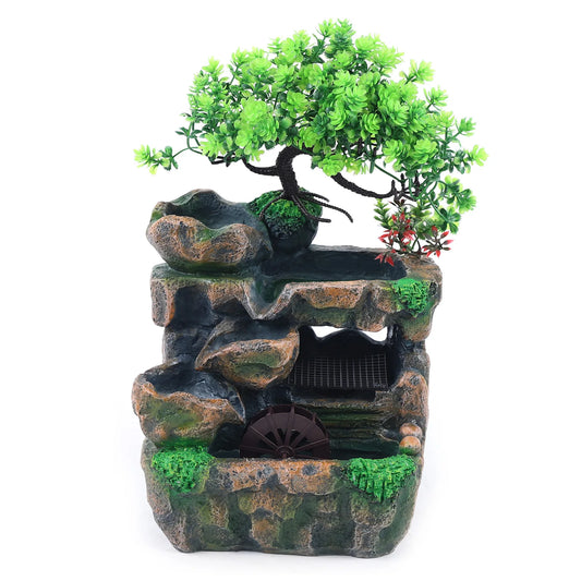 Indoor Room Fountain Waterfall Desktop Decor With Color Changing LED Lighting