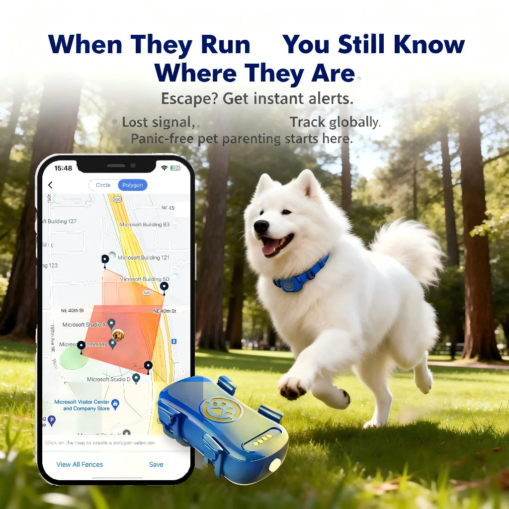 WANWAYTECH GPS Pet Tracker Real Time Locator for Dogs Cats