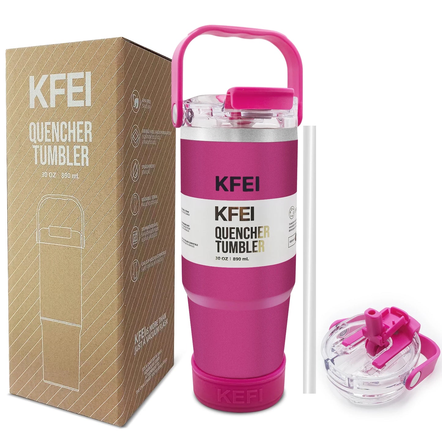 NONEDrinkware Double Wall Stainless Steel Tumbler With Lid And Straw