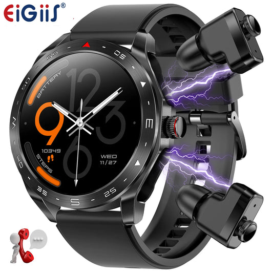EIGIIS 2-In-1 Smart Watch With TWS Earbuds Heart Rate Tracker
