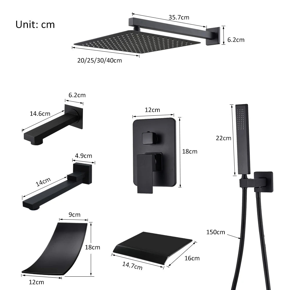Quyanre Concealed In Wall Shower System With Tub Spout
