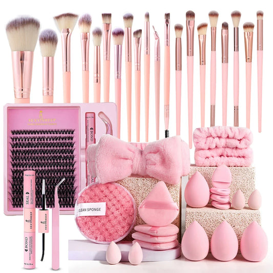 Makeup Brushes And Sponges Set Eyelash Extension Kit