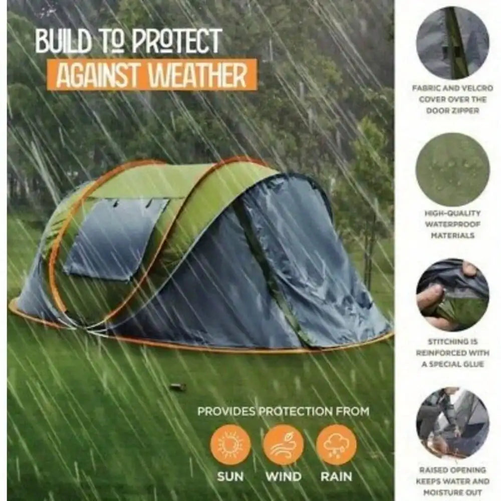 Camping Tent Two Doors Easy Pop Up Waterproof UPF50