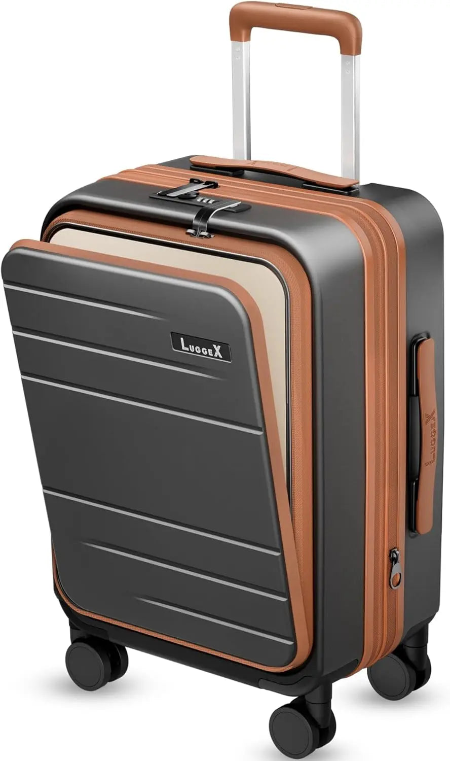 Expandable Polycarbonate Carry On Luggage With Front Pocket