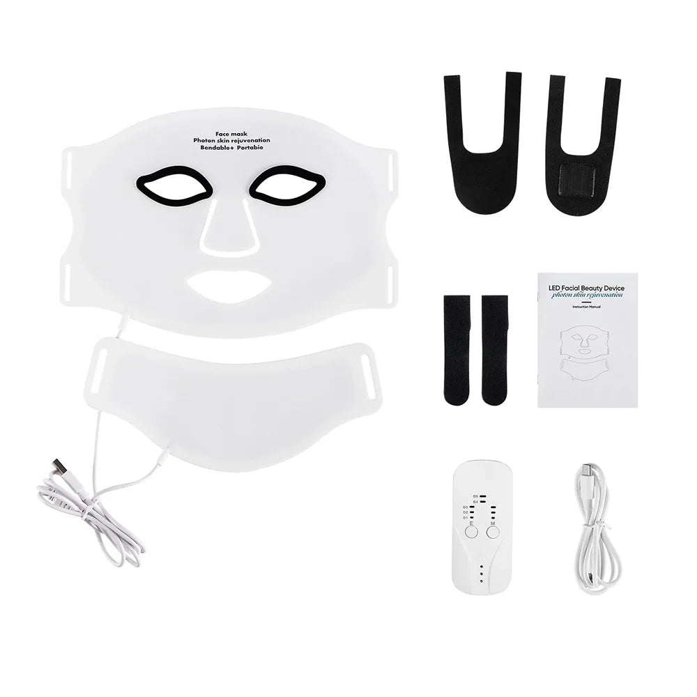 Foreverlily Silicone LED Mask With Neck Infrared Therapy