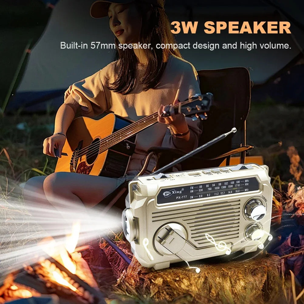 HOSPORT PX-777 Hand Crank AM FM Radio Solar Bluetooth Speaker