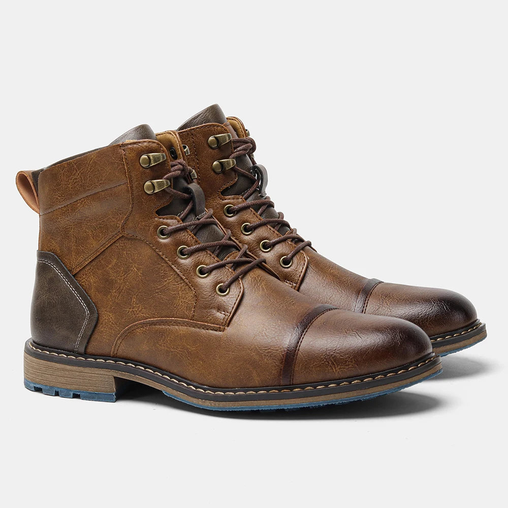 NONECN Retro Men Boots Ankle Outdoor Casual Footwear