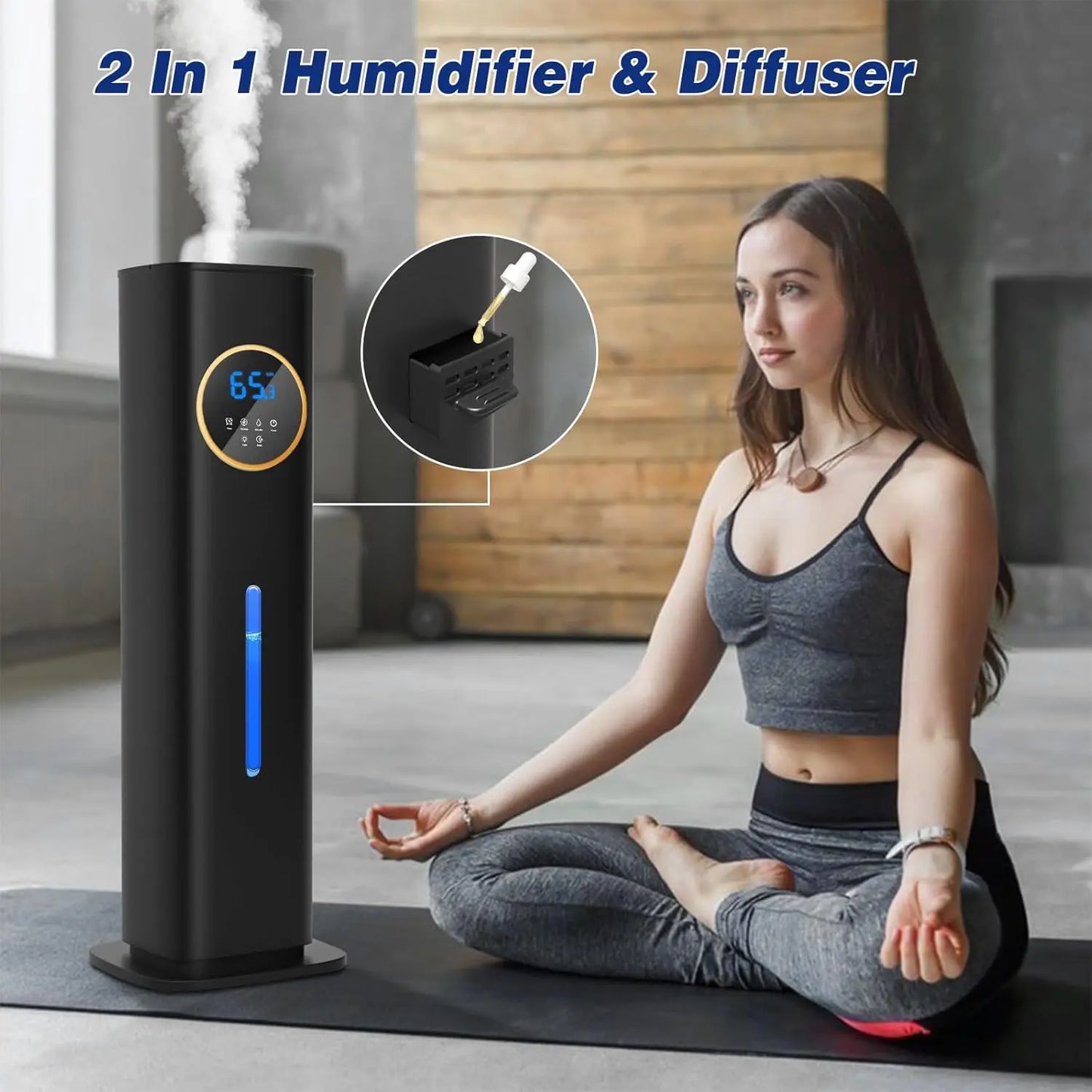 LISM Humidifier For Bedroom Large Room Top Fill With Essential Oil Diffuser