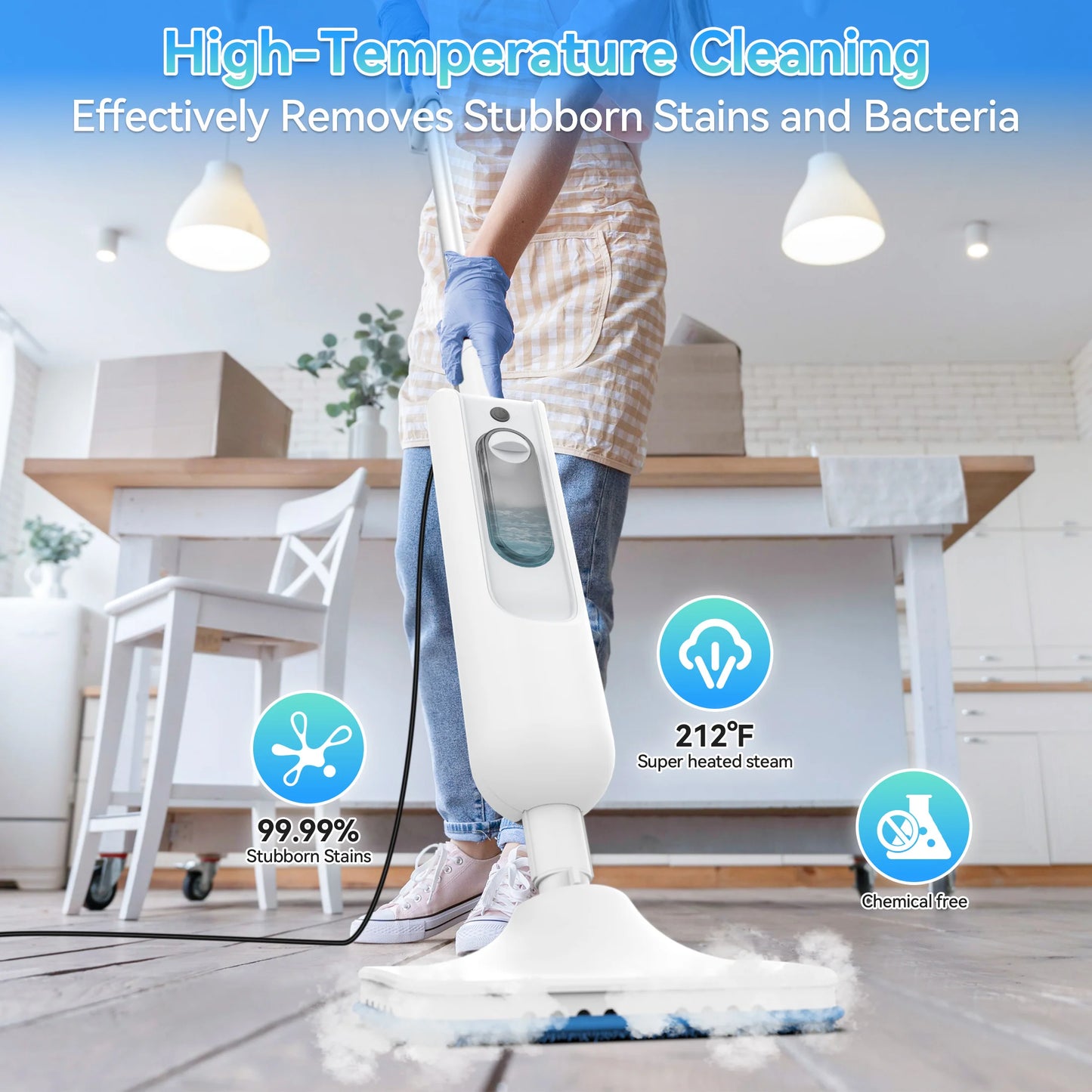 INSE 6-In-1 Steam Mop Detachable Steam Cleaner For Hard Floors