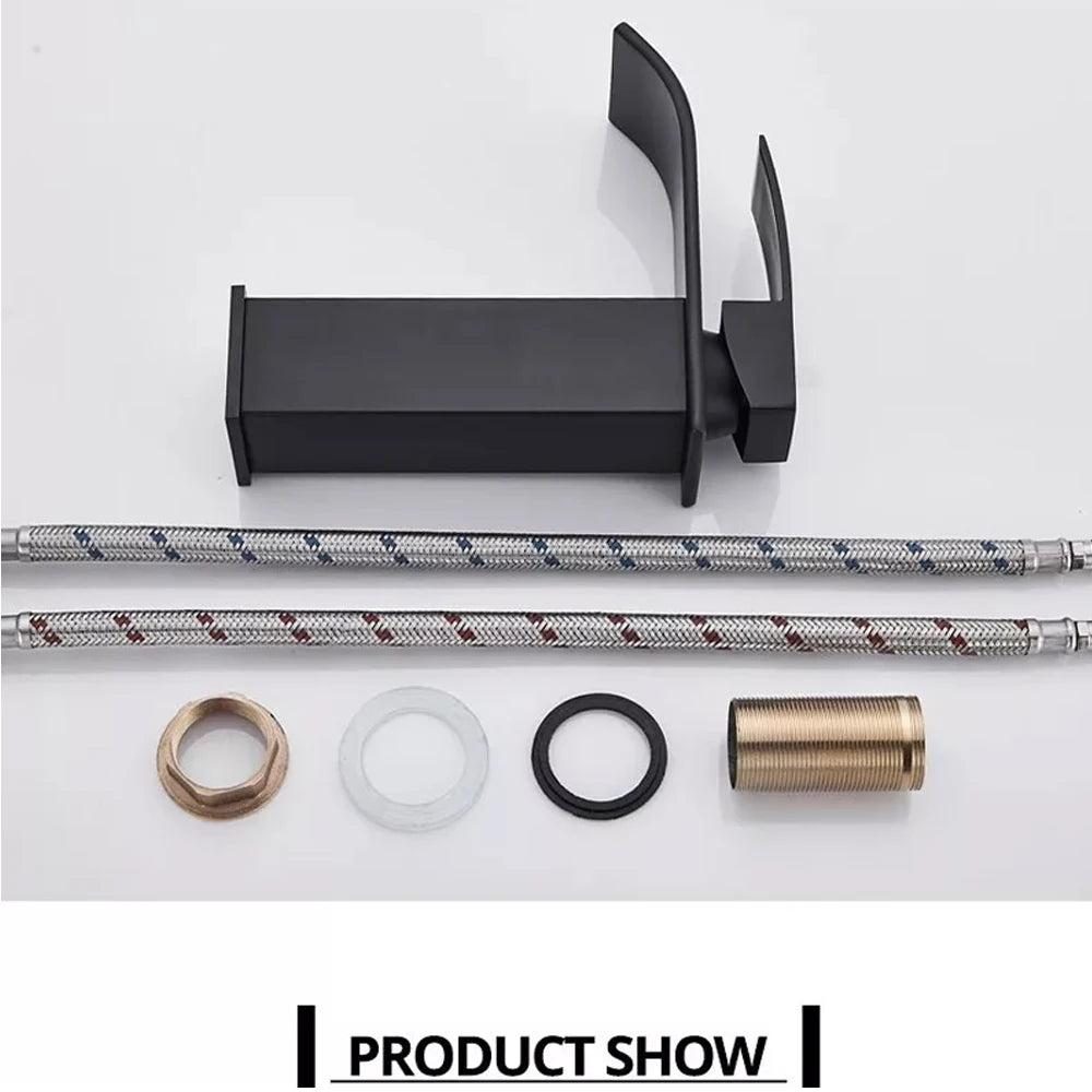 MYQualife Waterfall Vessel Faucet Single Hole Deck Mounted Mixer