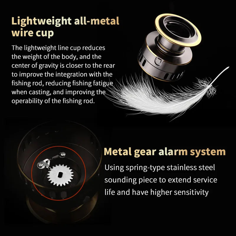 Left Right Hand Convertible Spinning Reel He1000-7000 Series Aluminum