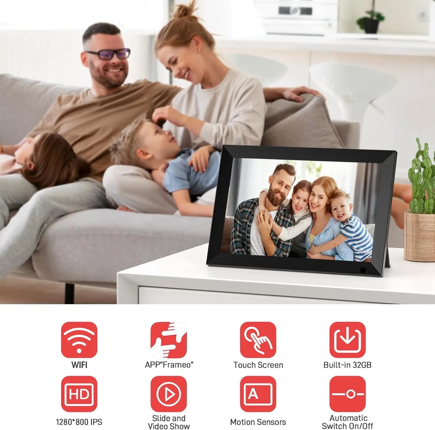 Yenock 32GB Frameo Smart WiFi IPS LCD Digital Photo Frame