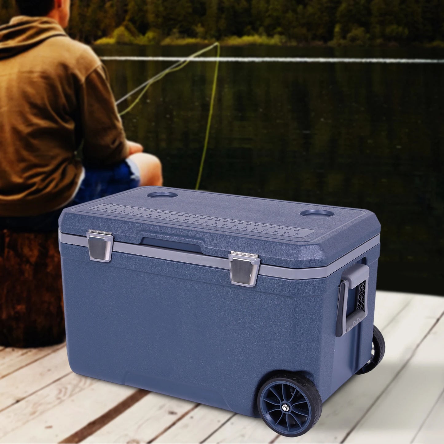 MOJOYCE Wheeled Camping Cooler 30 Percent Lighter Portable Box