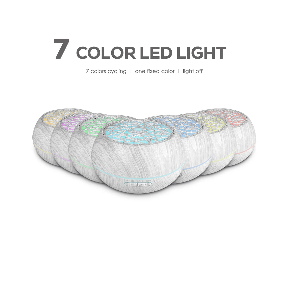 Miflame Ultrasonic Humidifier with Seven Color LED Aromatherapy Diffuser
