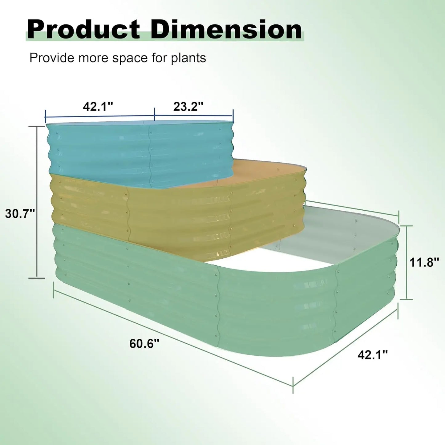Nonem Raised Garden Bed Galvanized Metal Planter For Outdoor Garden