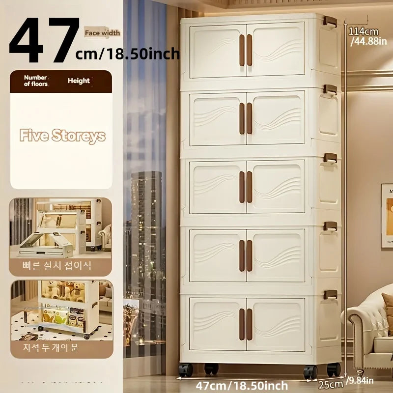 NONECN Foldable Storage Box With Clear Door For Home Organization