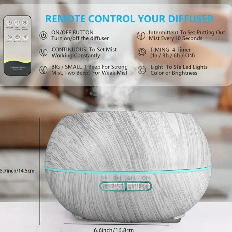 Miflame Ultrasonic Humidifier with Seven Color LED Aromatherapy Diffuser