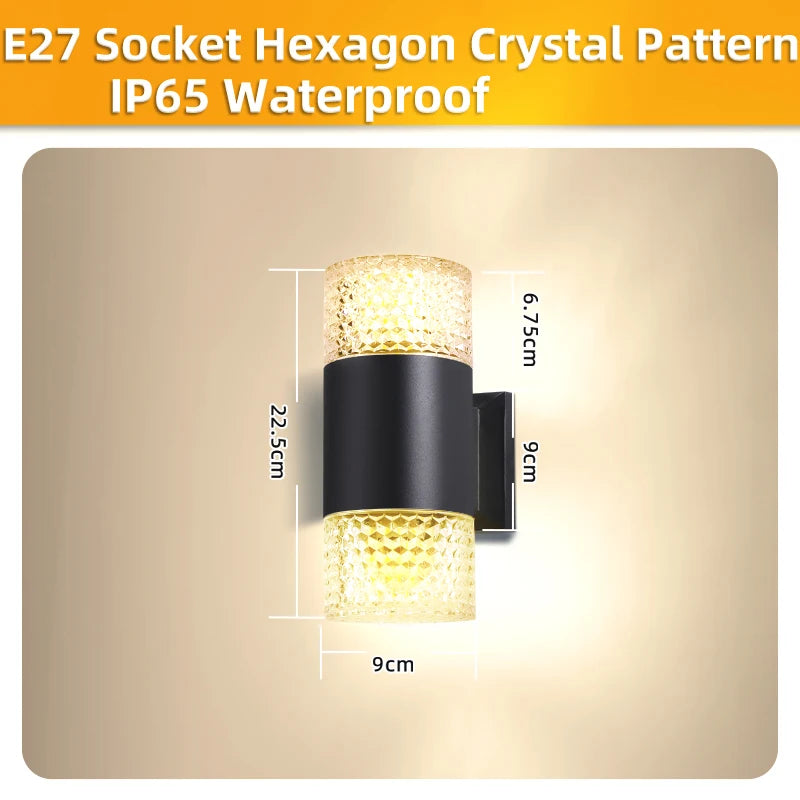 Outdoor Wall Light Waterproof LED E27 Square Lamp Exterior