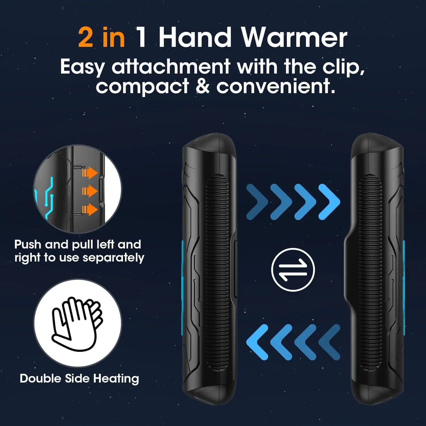 Rechargeable USB Hand Warmer 2 Pack Portable Pocket Heater