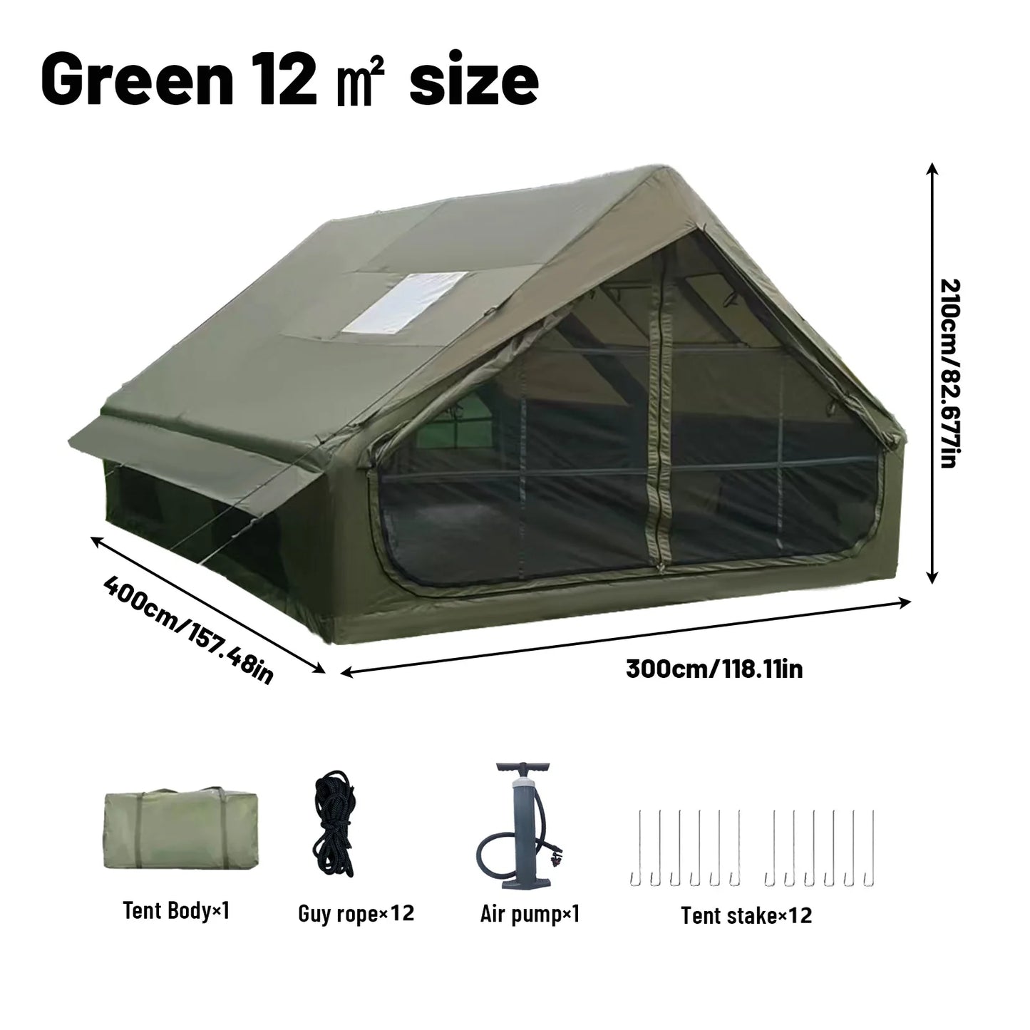 Pakicetus Inflatable Tent With Skylight Quick Setup For Four To Six People