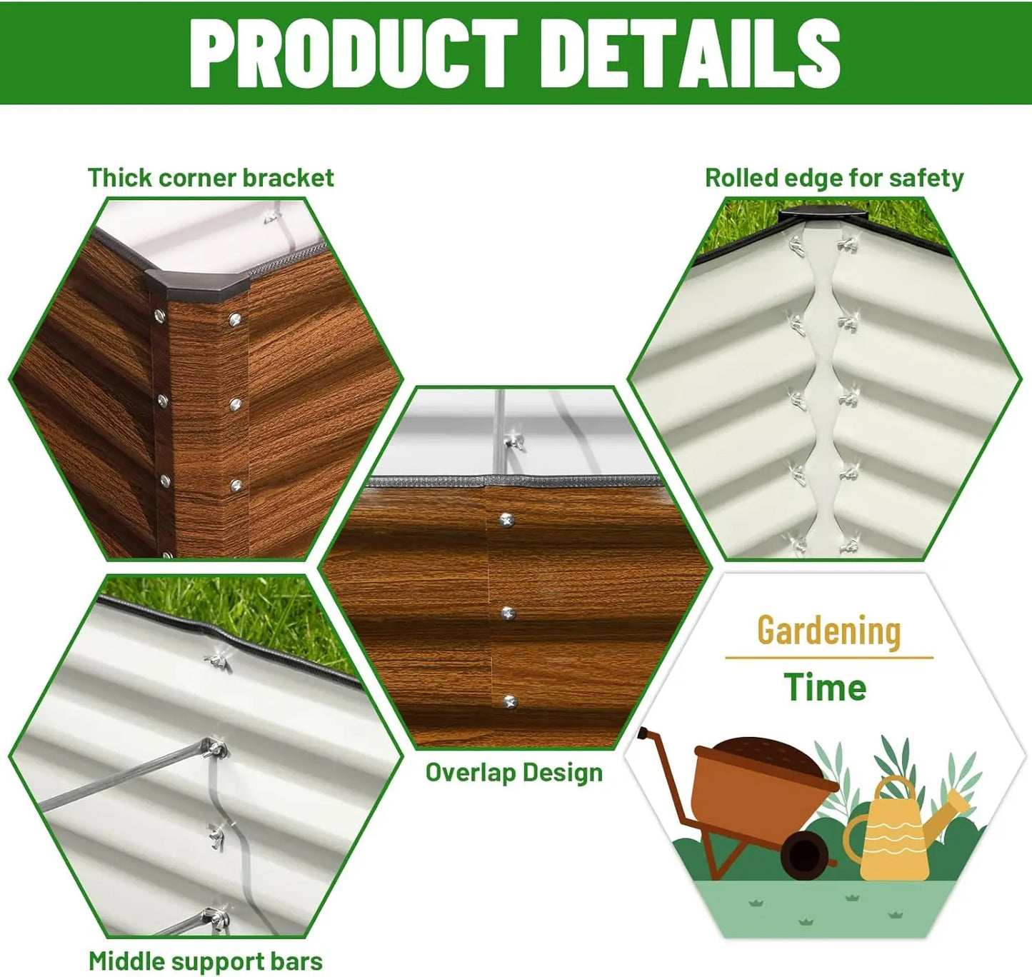 Galvanized Raised Garden Bed for Outdoor Planting Vegetables and Flowers