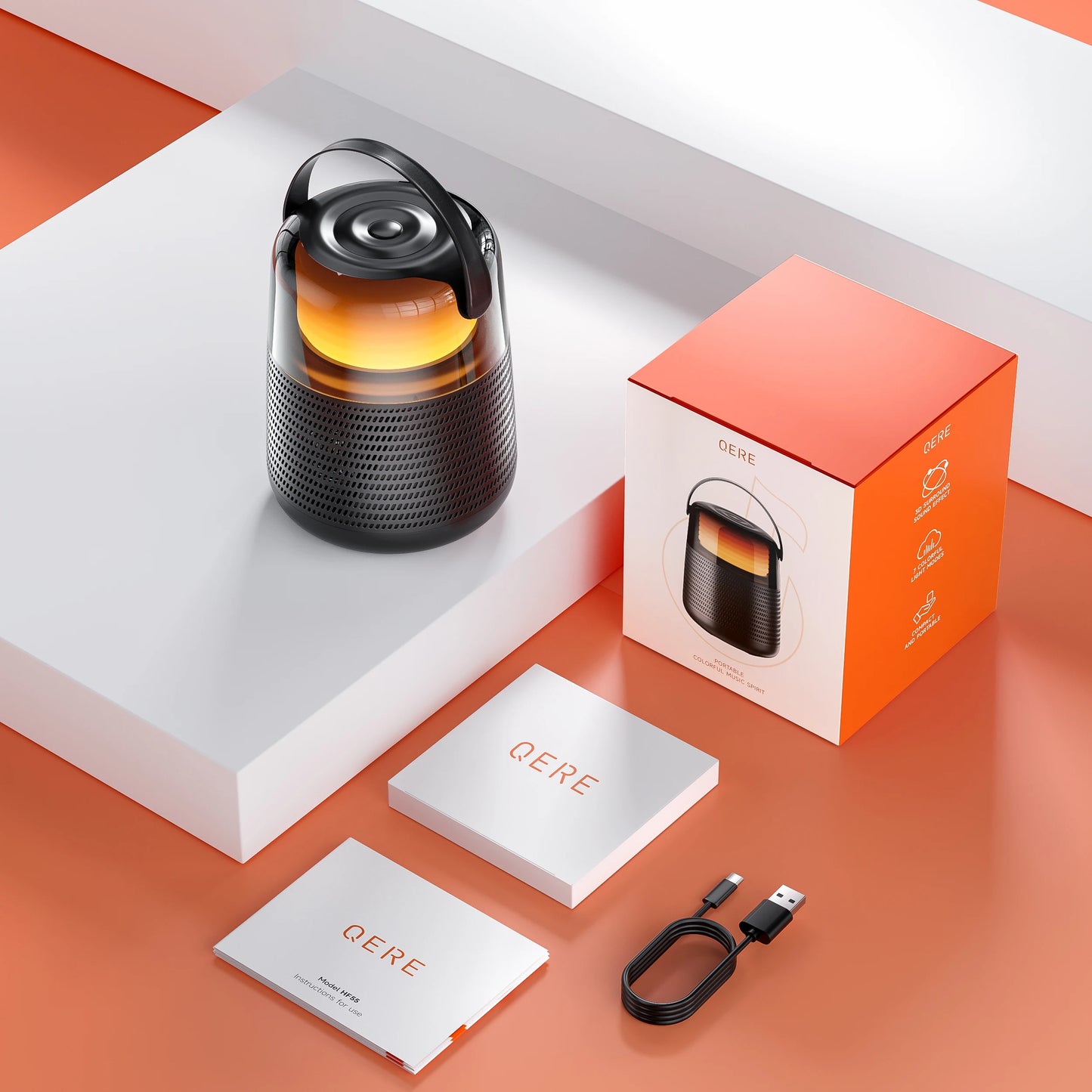 QERE HF55 Bluetooth Speaker Hi-Res 20W Wireless Portable IPX5