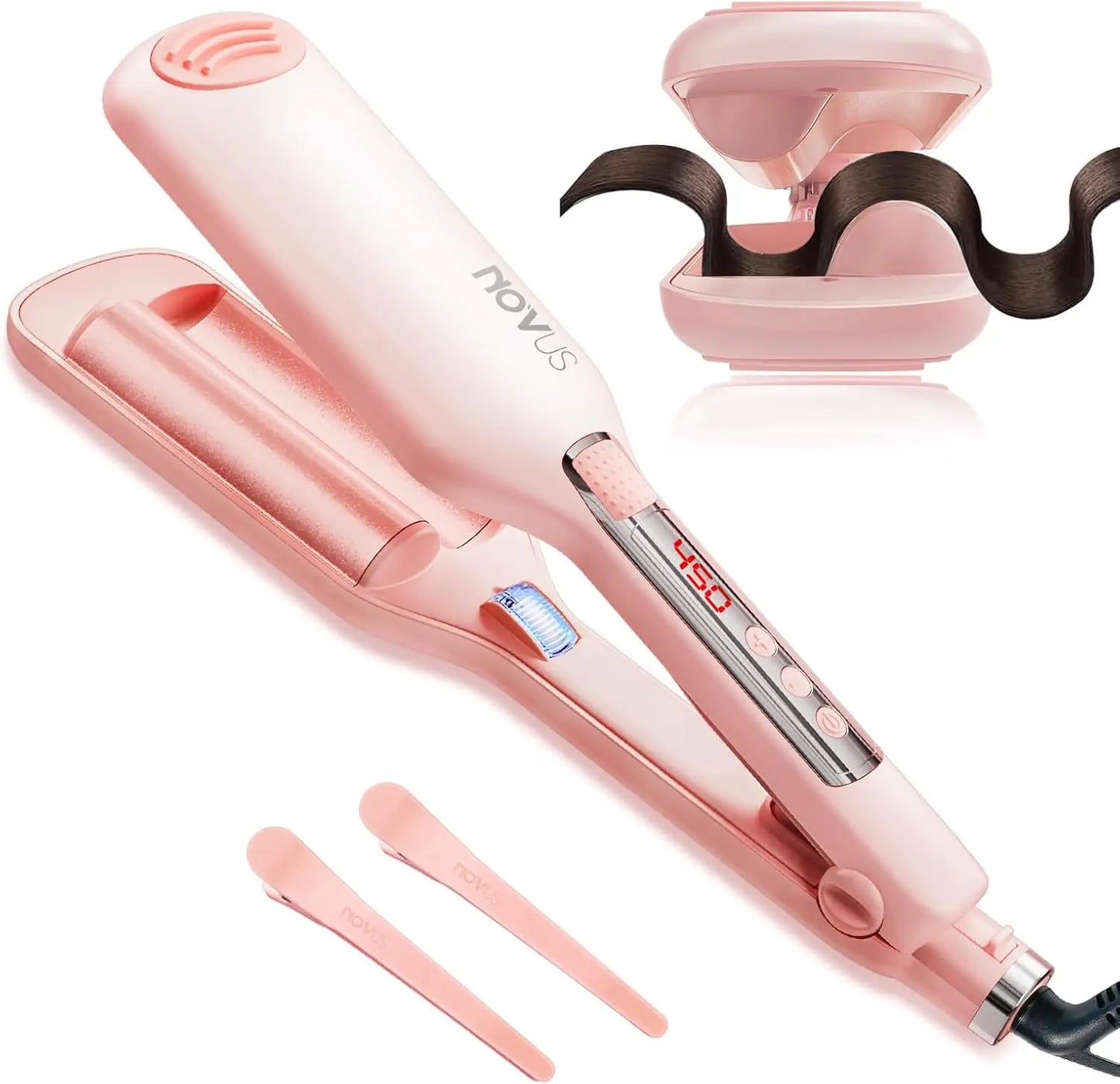 NOVUS Wave Curling Iron Adjustable Temperature for Various Hair Types