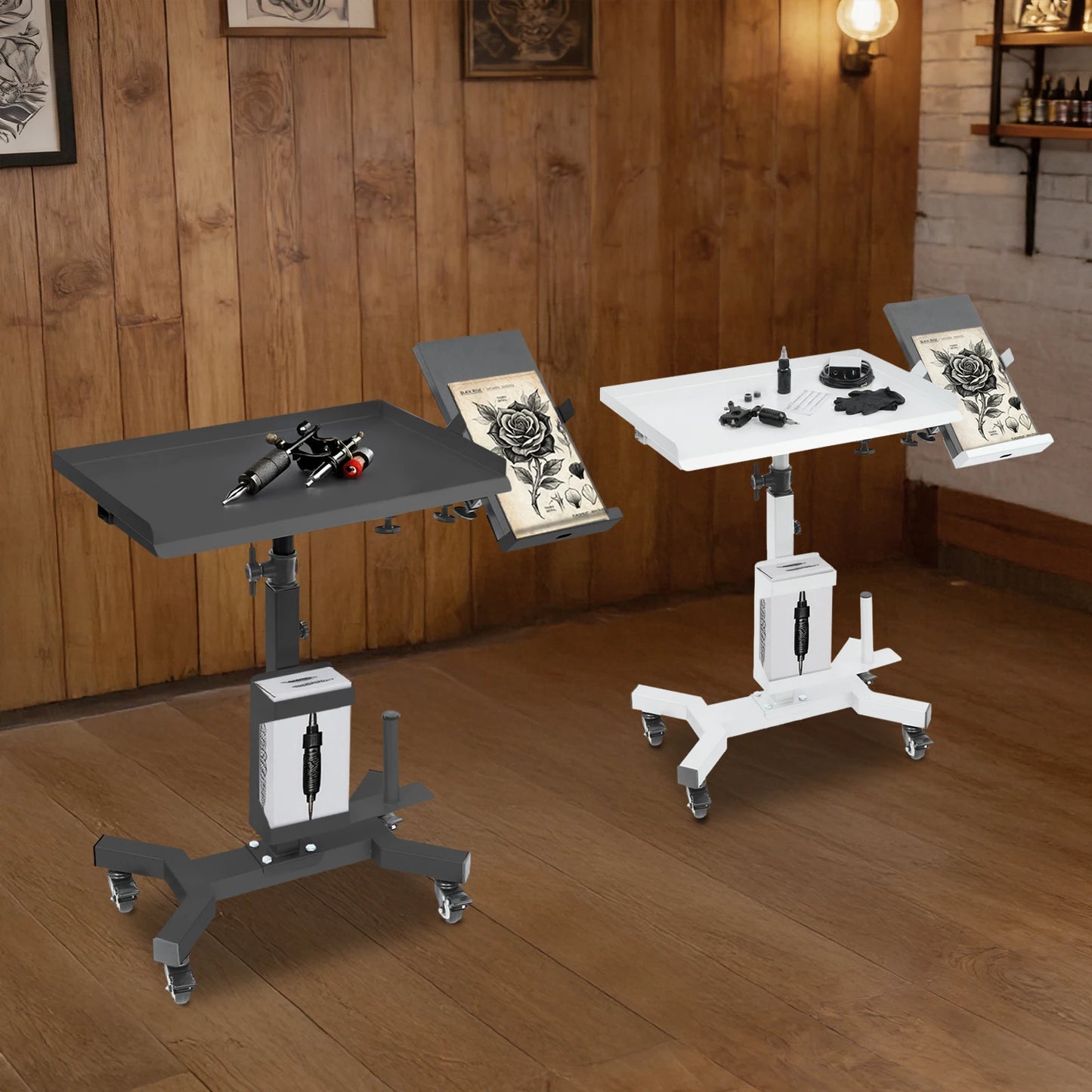 Tattoo Tray Cart On Wheels Folding Hand Truck Mobile Workstation