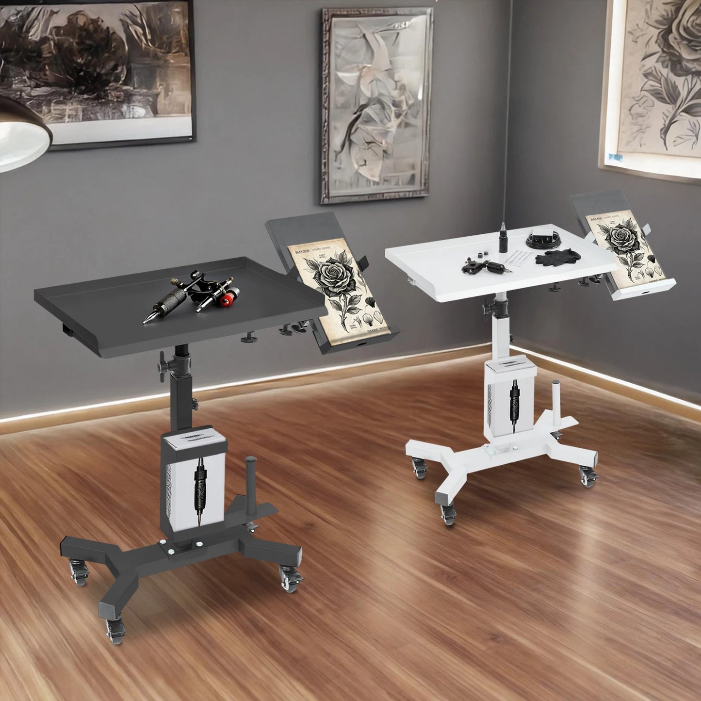 Tattoo Tray Cart On Wheels Folding Hand Truck Mobile Workstation