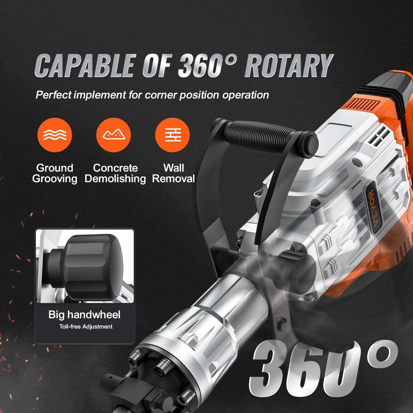 Succebuy Demolition Jack Hammer 1500W 2200W 3500W With 2/4 Chisels