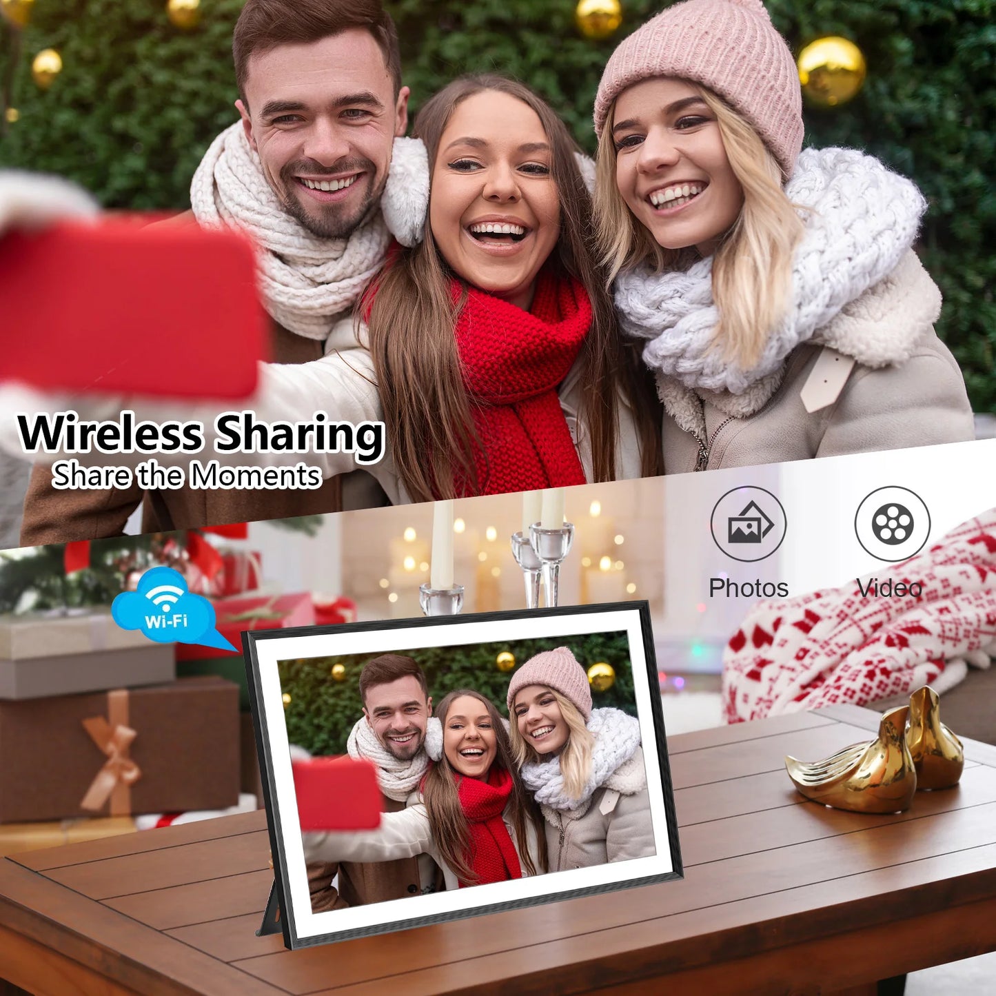 Smart WiFi Digital Photo Frame 1920x1080 Touch Screen