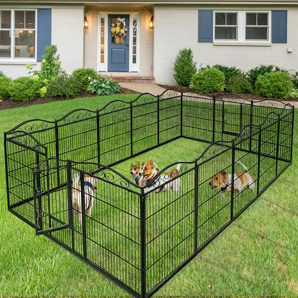 Bingopa Heavy Duty Metal Dog Playpen Foldable Kennel With Gate