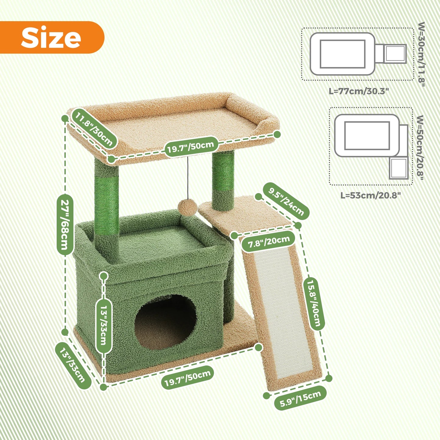 PAWZ Road Small Indoor Cat Tree With Sisal Scratching Post