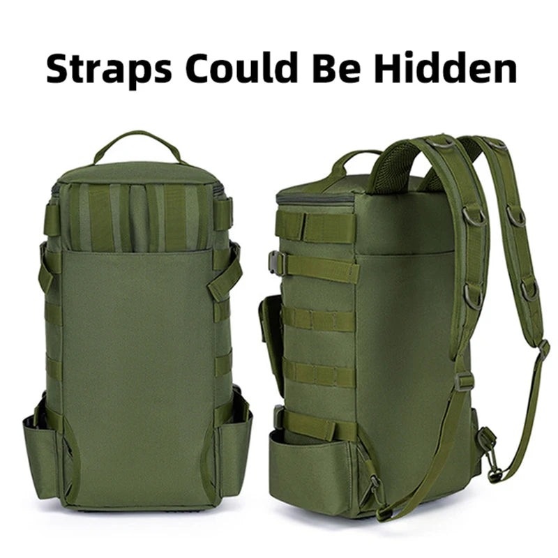 Scione Tactical Fishing Backpack With Rod Holders And Storage