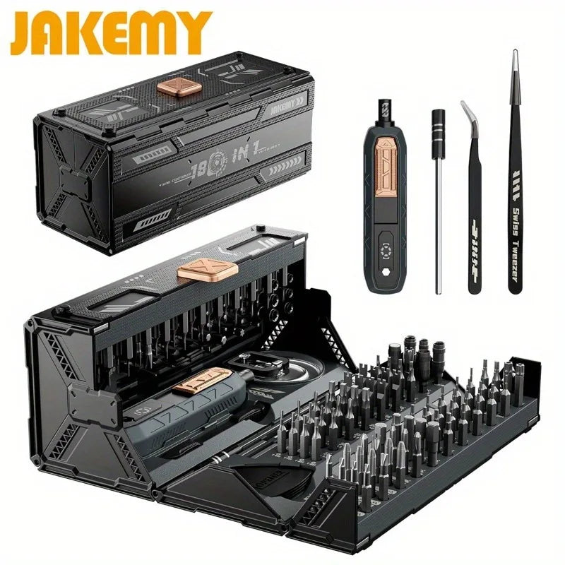 JAKEMY 180-In-1 Magnetic Screwdriver Set For Phones PCs Glasses