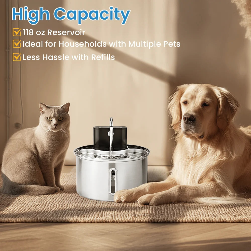 Cityflee Stainless Steel Cat Sensor Water Fountain Wireless Smart Dispenser