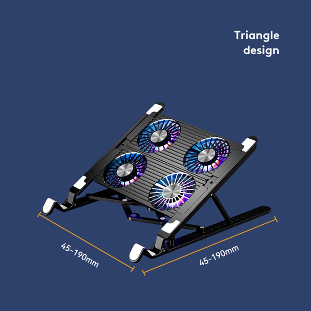 Jaysuing Laptop Cooling Pad With 4 Fans Foldable Stand RGB