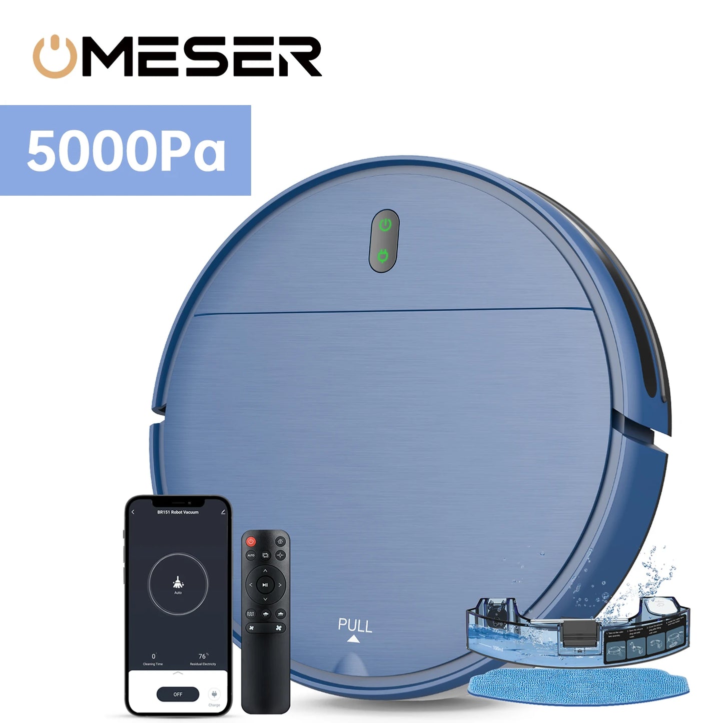 Omeser Robotic Vacuum And Mop Cleaner 2In1 5000Pa Suction