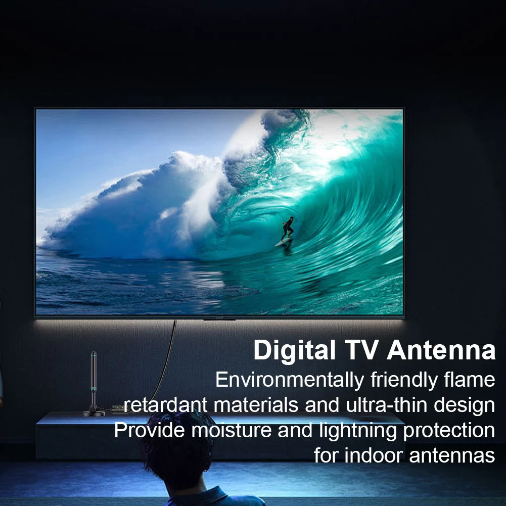 APWIKOGER 4K HDTV Digital Antenna With Signal Amplifier Indoor Outdoor