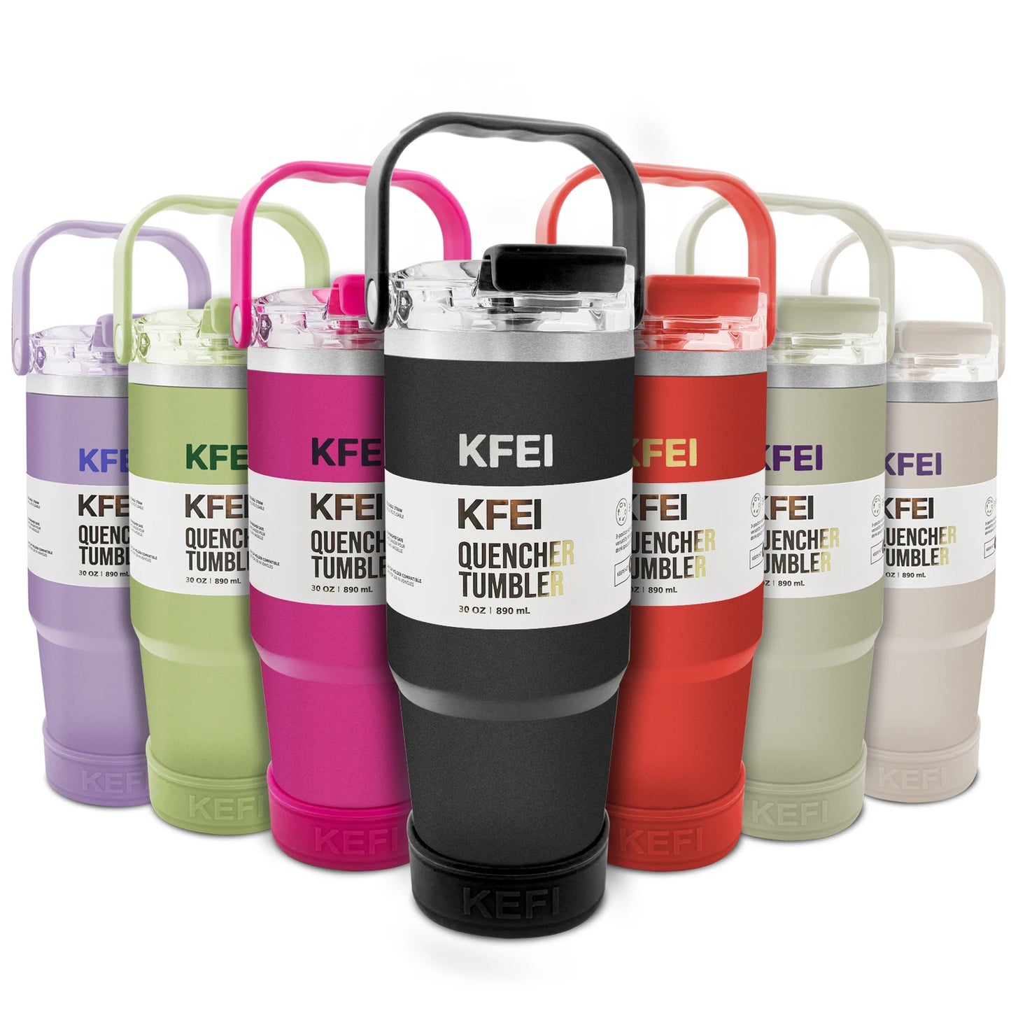 NONEDrinkware Double Wall Stainless Steel Tumbler With Lid And Straw