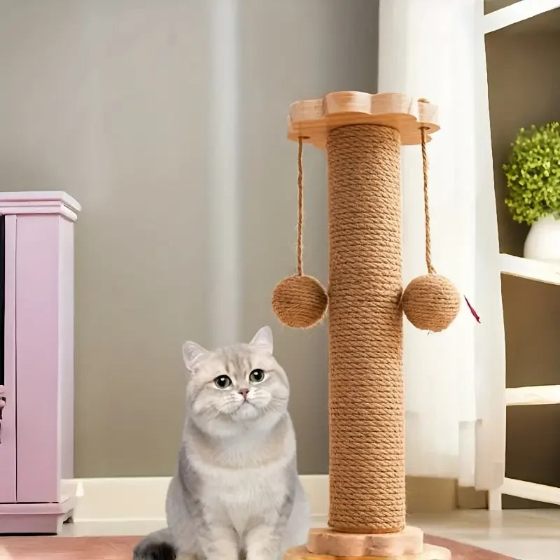 Cat Scratch Board Rotating Platform Wooden Fiber Chew Toy