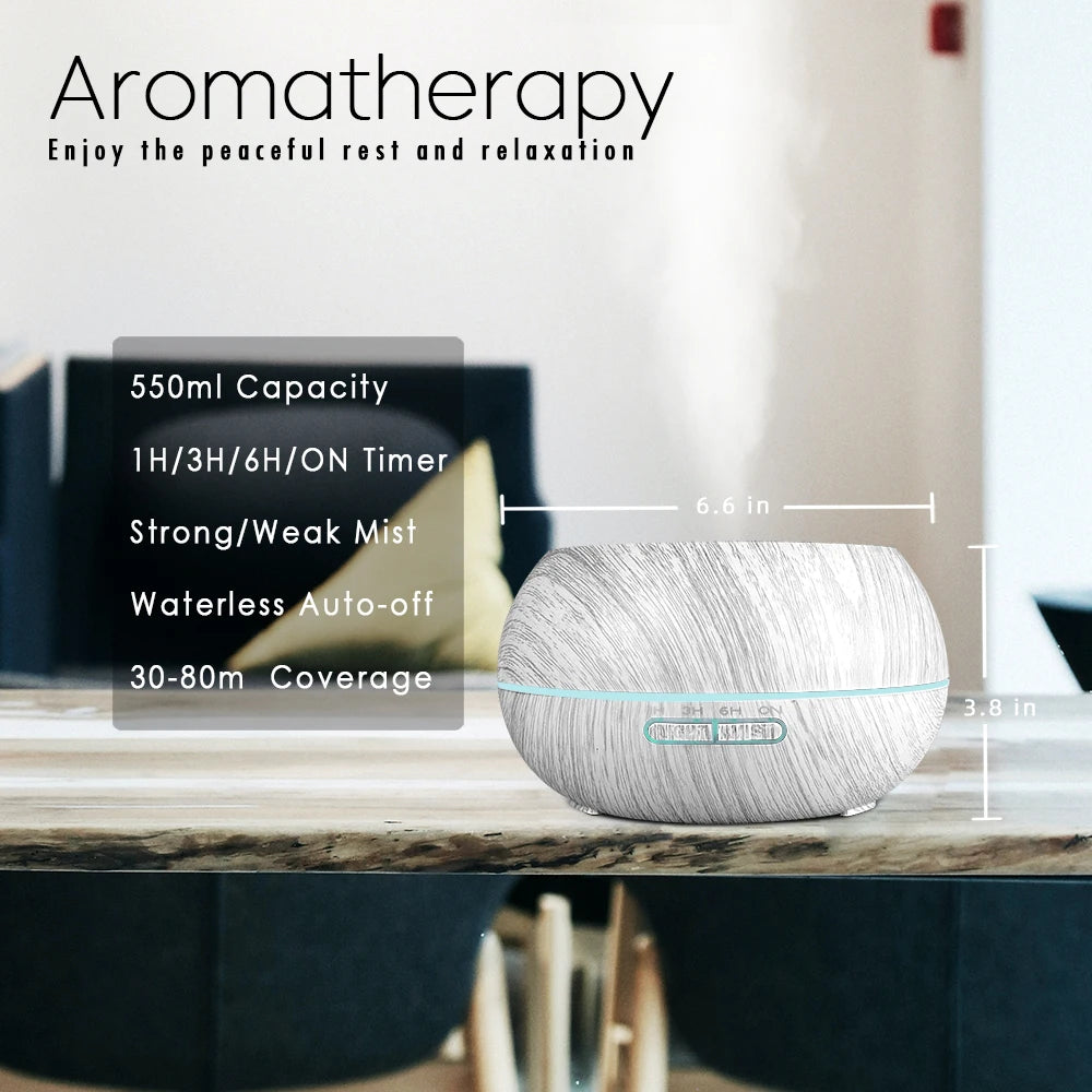 Miflame Ultrasonic Humidifier with Seven Color LED Aromatherapy Diffuser