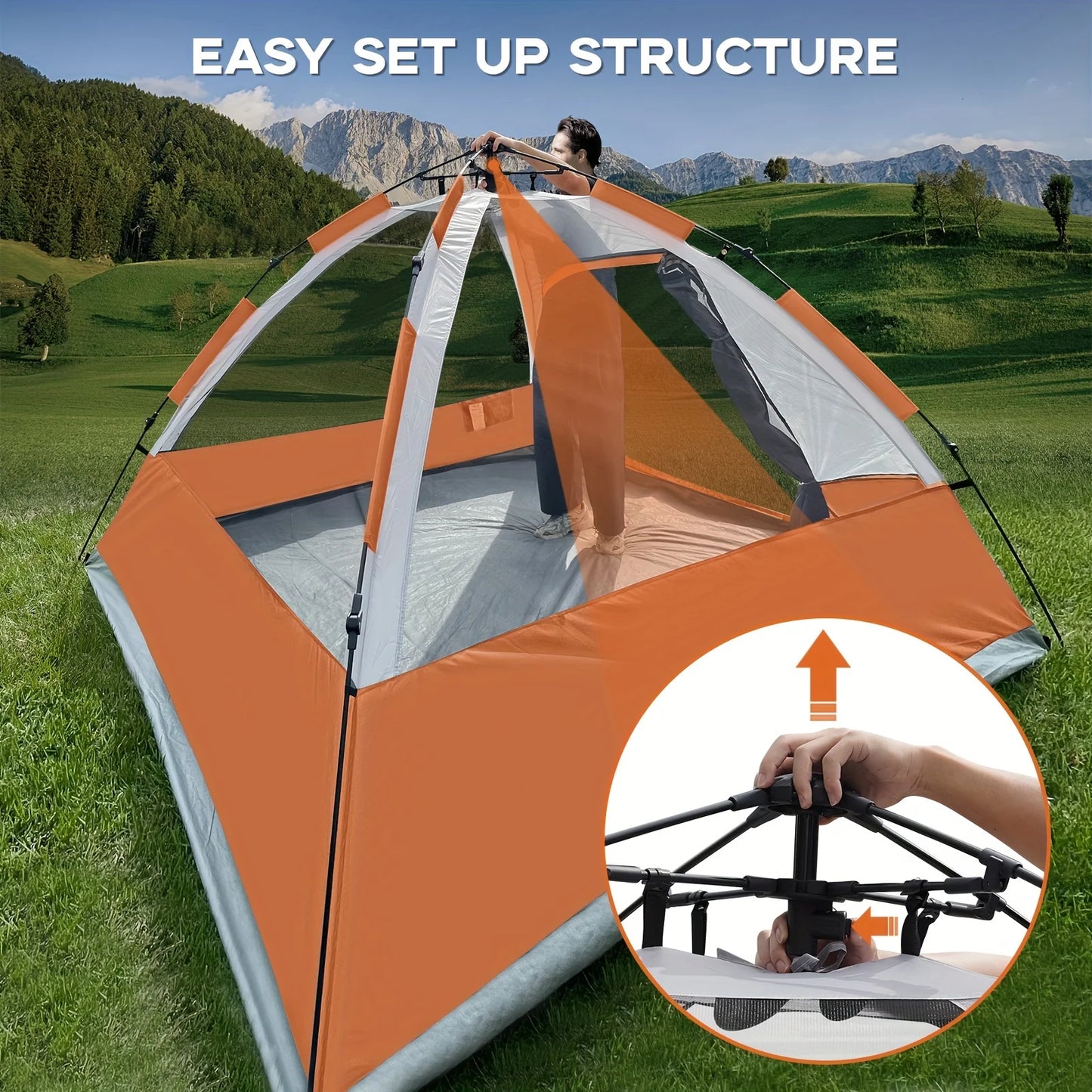 Unp Pop Up Camping Tent Setup With Removable Rain Fly