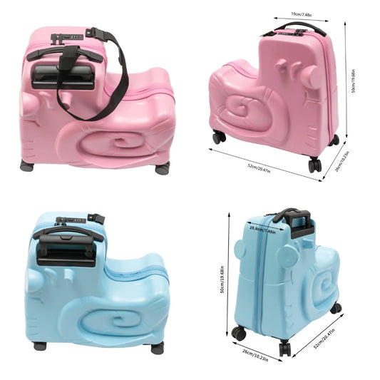 Kids Ride On Luggage With 8 Spinner Wheels Telescopic Handle