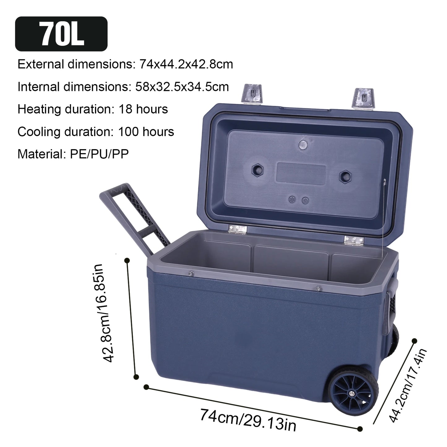 MOJOYCE Wheeled Camping Cooler 30 Percent Lighter Portable Box