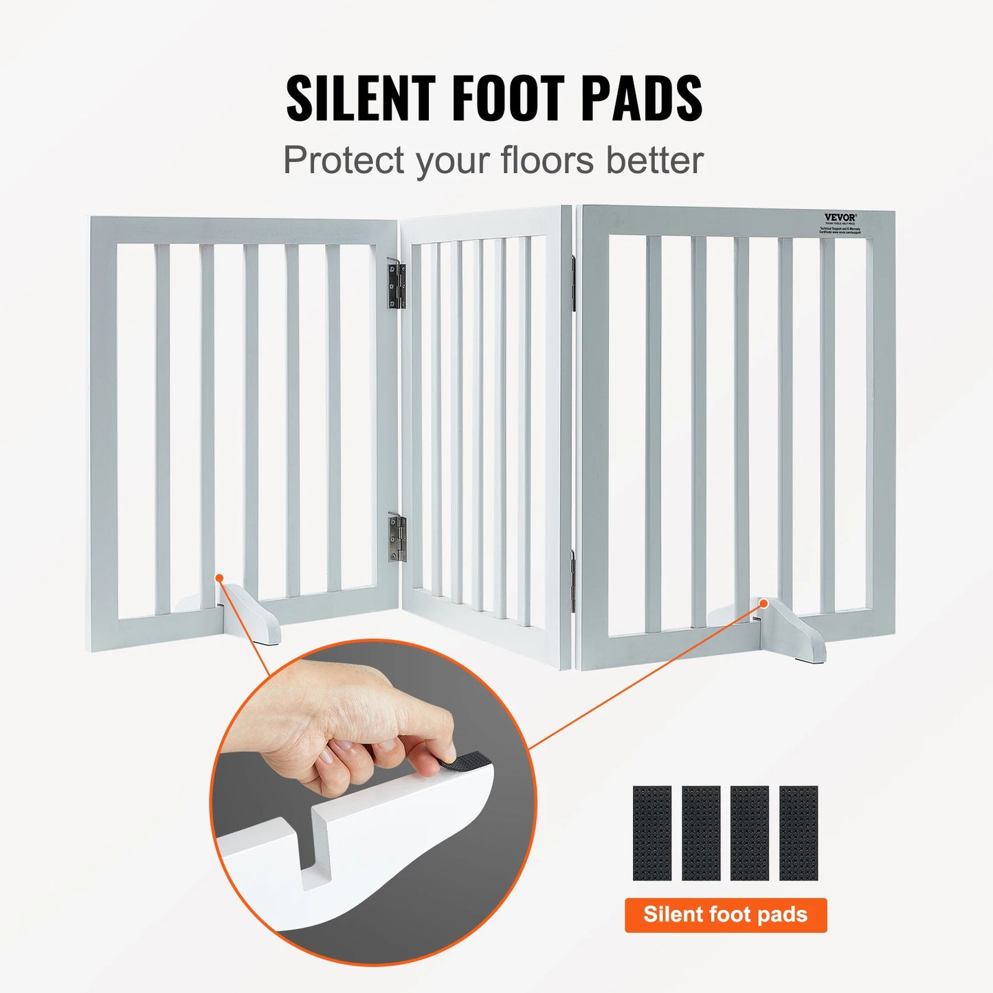 SucceBuy Free Standing 3 Panel Foldable Dog Gate Barrier