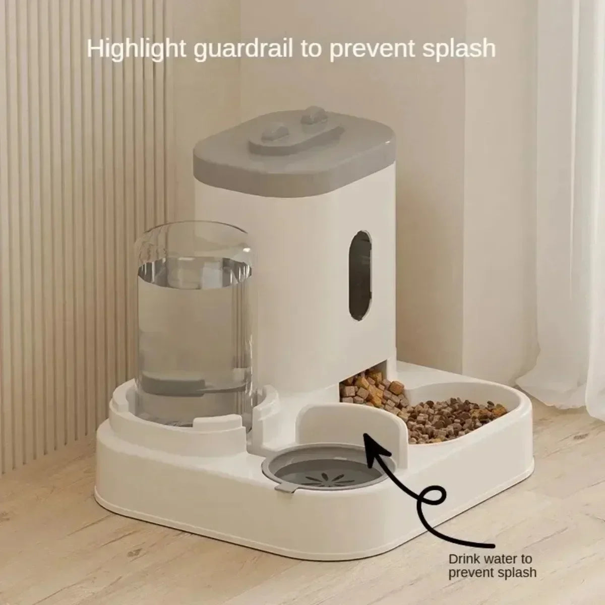 Automatic Pet Feeder And Water Fountain For Dogs And Cats Large Capacity
