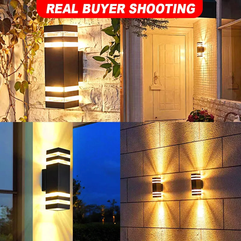 Outdoor Wall Light Waterproof LED E27 Square Lamp Exterior