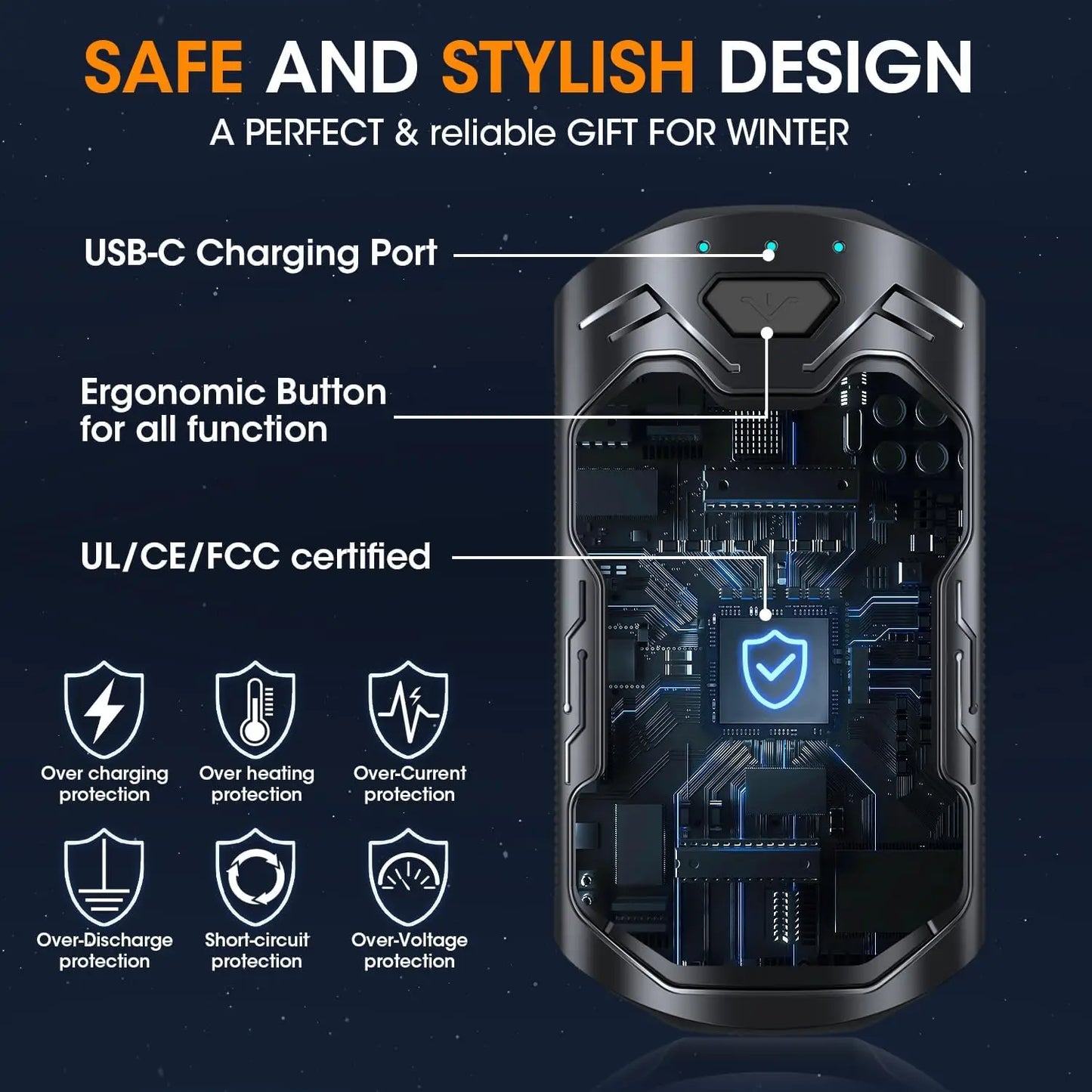 Rechargeable USB Hand Warmer 2 Pack Portable Pocket Heater