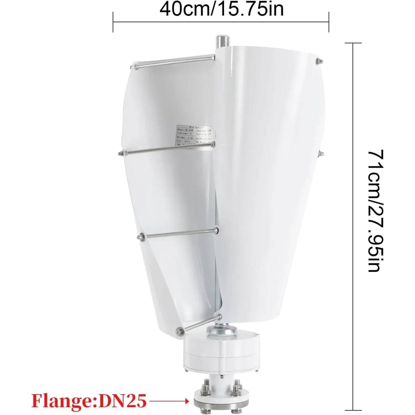 500W 12V IP67 Wind Turbine Generator Kit Vertical Axis Home